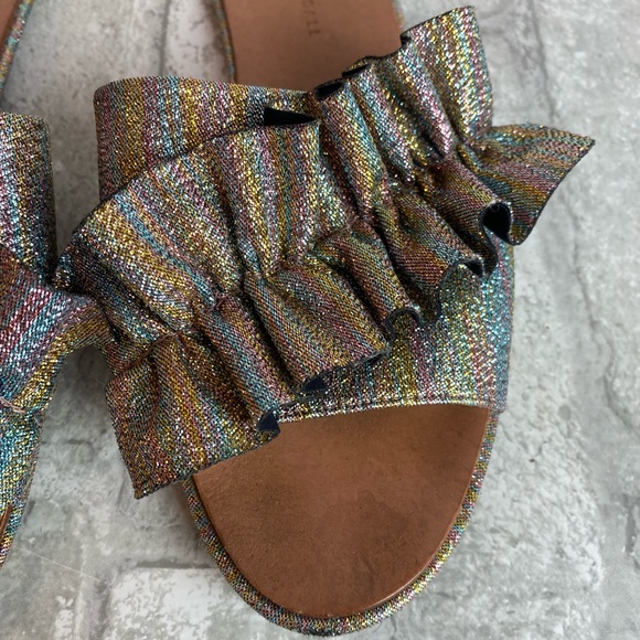 Loeffler Randall Glitter Flat Sandal Slides - Picture 6 of 13